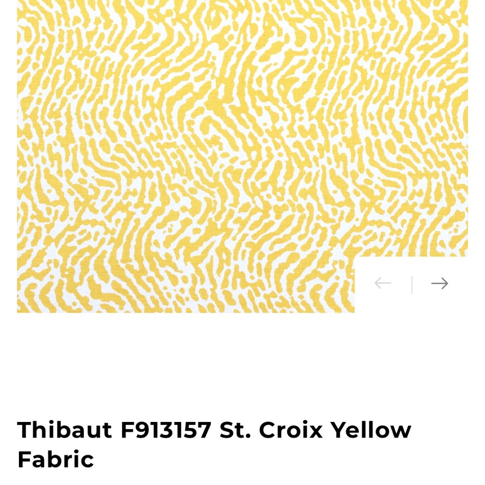 Beautiful yellow Thibault St. Croix fabric. 1 1/4 yards.